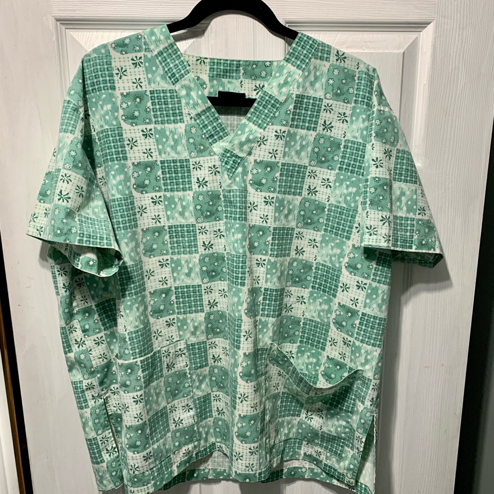 Mint green scrub shirt